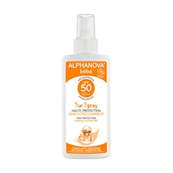 Alphanova Crème Solaire Bébé Bio En Spray Spf 50 125g