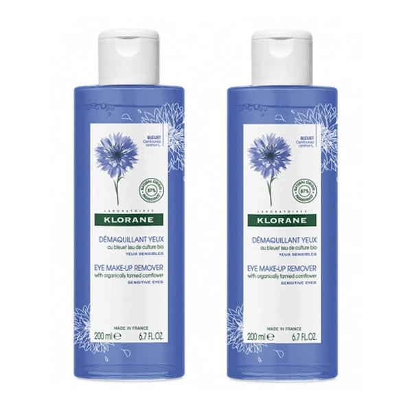 Klorane Démaquillant Yeux Au Bleuet 2x200ml
