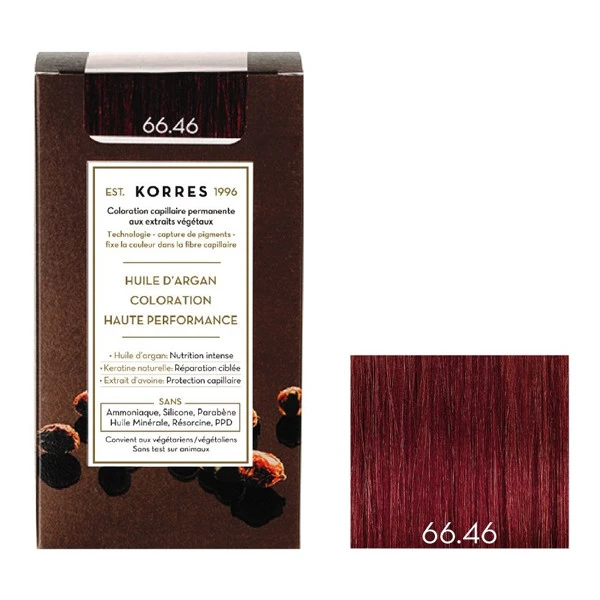 Korres Huile D'argan Coloration 66.46 Rouge Burgundy Intense