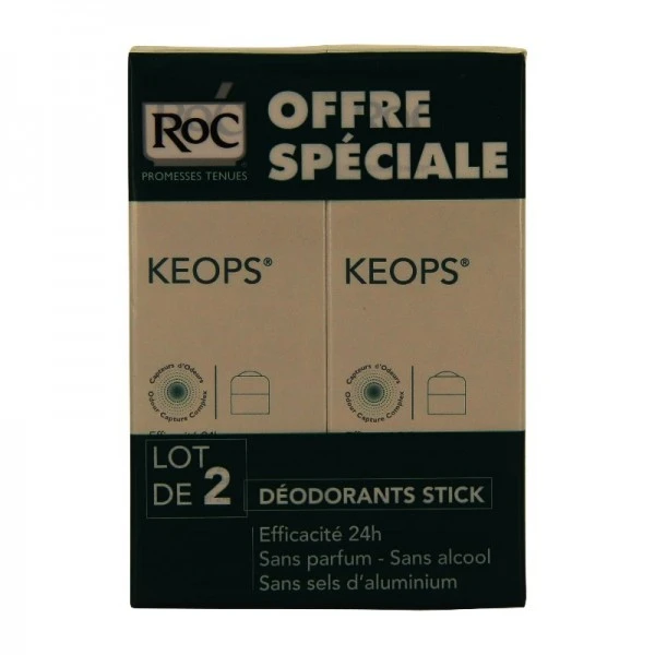Roc Keops Stick Déodorant 40g X2