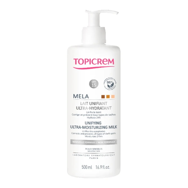 Topicrem Mela Lait Unifiant Ultra-hydratant Spf15 - 500ml